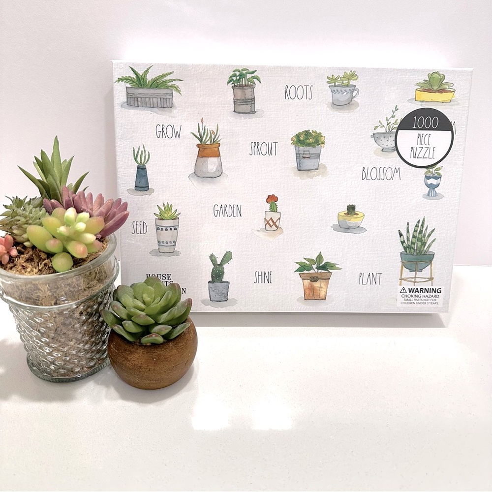 NEW SEALED Rae Dunn 1000 piece puzzle Houseplants Succulents Cactus 27” x 20”‎